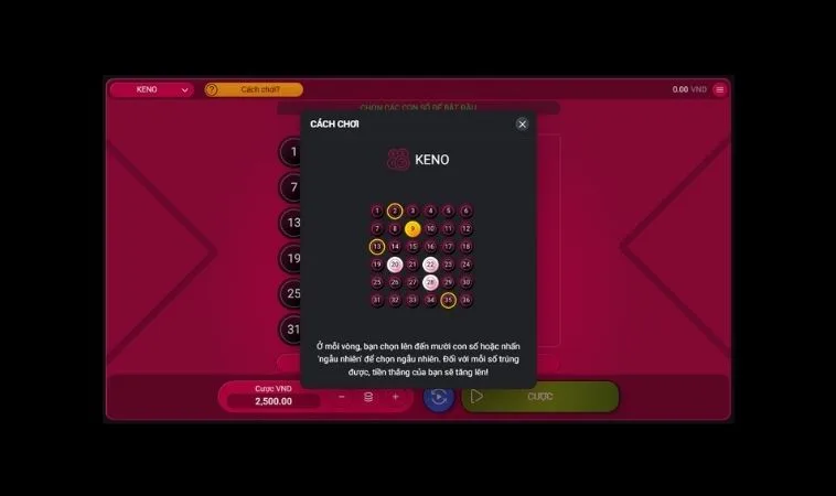 Cách chơi game nhanh Keno Tại GemBet