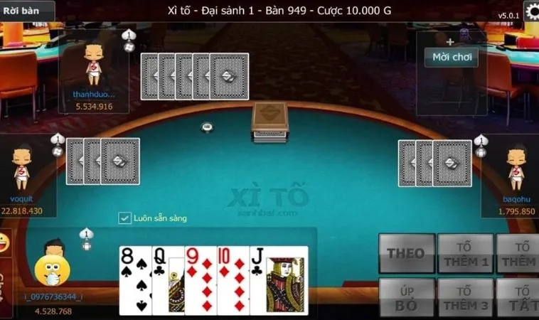 Bàn chơi Xì Tố Tại GemBet